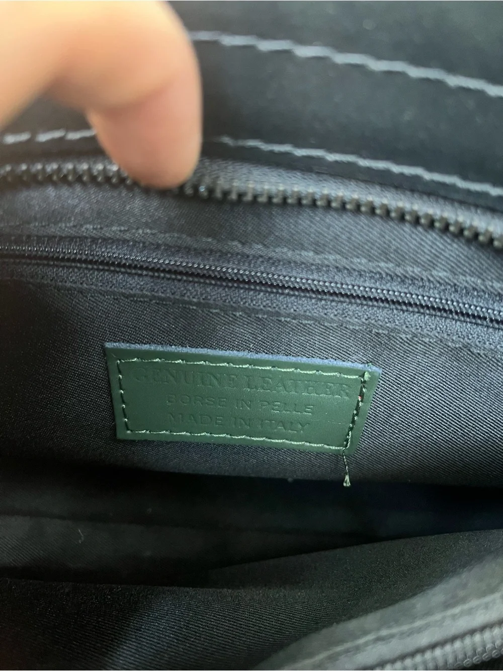 Green Structured Tote Handbag with Black Handles